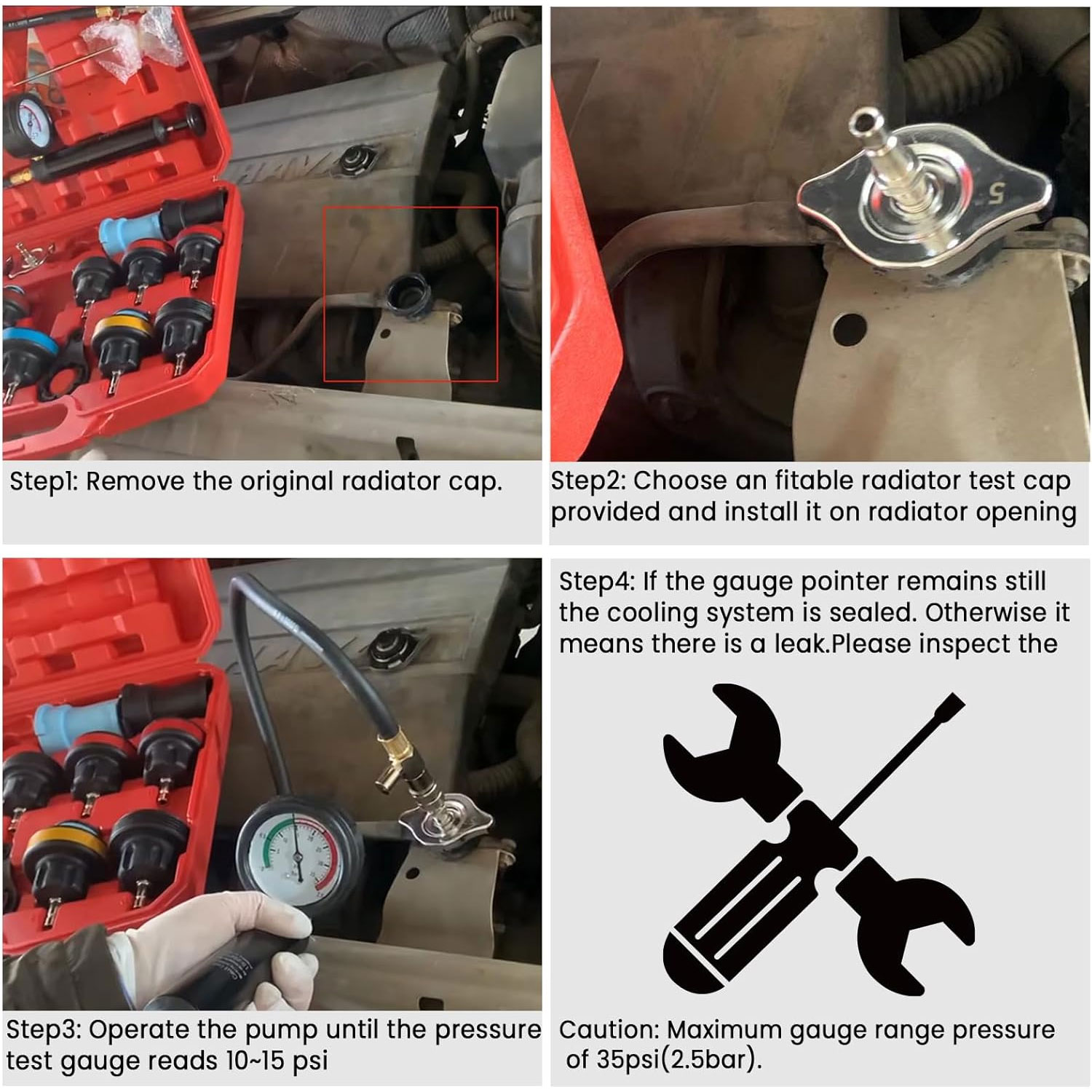 Car Water Tank Pressure Gauge  - Radiator Pressure Tester incelemesi ve fiyatı
