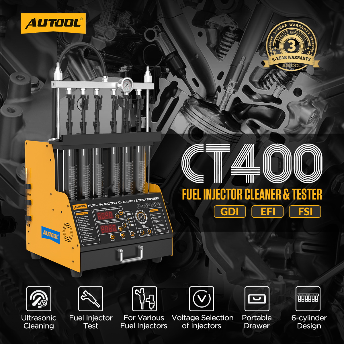 AUTOOL CT400 Car GDI EFI FEI F - Fuel Injector Tester incelemesi ve fiyatı